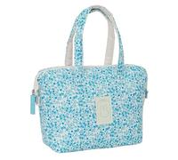 Safta Miffy Mum Garden - Neceser Grande con Asas, con Material Reciclado, Repelente al Agua, Práctico y Cómodo, Resistente y Versátil, 27x12.5x24.5 cm, Color Turquesa Floral