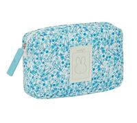 Safta Miffy Mum Garden - Neceser Pequeño, con Material Reciclado, Repelente al Agua, Práctico y Cómodo, Resistente y Versátil, 20x5.5x13 cm, Color Turquesa Floral