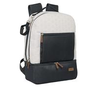 Safta MIFFY MUM MOON - Mochila de Accesorios, con Material Reciclado, Repelente al Agua, Práctica y Cómoda, Resistente y Versátil, 30x15x43 cm, Color Beige/azul