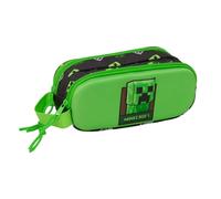 MINECRAFT - Portatodo Doble 3D, Estuche Infantil, Estuche Niño, Ideal para Niños en Edad Escolar, Cómodo y Versátil, Calidad y Resistencia, 21x6x8 cm