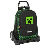 Safta MINECRAFT TNT - Mochila Escolar, Espalda Ergonómica, con Carro Evolution, Ideal para Niños de Diferentes Edades, Cómoda y Versátil, Calidad y Resistencia, 32x16x44 cm