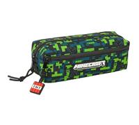 Safta Minecraft TNT - Portatodo Triple Pequeño, Estuche Infantil, Estuche Niño, Ideal para Niños en Edad Escolar, Cómodo y Versátil, Calidad y Resistencia, 22x6x8.5 cm