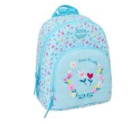 Safta | Mini Mochila Escolar Blackfit8 Pétalos, Infantil y Juvenil, Cremallera con Doble Tirador, Bolsillo Frontal Grande, Interior y Trasero con Cremallera, Hombreras Ajustables, Medidas 25x13x30 cm
