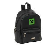 Safta | Mini Mochila Escolar Minecraft Teen, Compartimento Principal con Cremallera y Doble Tirador, Bolsillo Frontal Grande y Lateral, Interior Forrado, Hombreras Ajustables, Medidas 24x12x28 cm