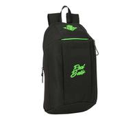 Safta | Mini Mochila Escolar Real Betis Balompié, Ergonómica y Acolchada, Espalda y Hombreras Anti-Rozaduras, Bolsillo Frontal con Cremallera, Asa Superior, Mochila Niño, Medidas 22x10x39 cm