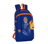 safta Mini Mochila Uso Diario de Valencia Basket, 220x100x390mm, azul/naranja