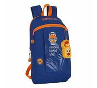 safta Mini Mochila Uso Diario de Valencia Basket, 220x100x390mm, azul/naranja