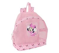 Safta MINNIE - Mochila Infantil de Playa, Anti Arena, con Asas, Fácil Limpieza, Ideal para Niños de Diferentes Edades, Cómoda y Versátil, 30,5x18x24 cm, Color Rosa