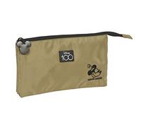 Safta Minnie Mouse 100 - Portatodo Triple, Estuche Infantil, Estuche Niño, Ideal para Niños de 5 a 14 Años, Cómodo y Versátil, Calidad y Resistencia, 22x3x12 cm, Color Beige