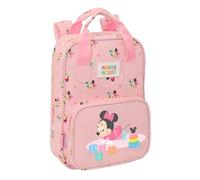Safta MINNIE MOUSE BABY - Mochila Infantil, Adaptable con Asas, Tejido Reciclable, Ideal para Niños de Diferentes Edades, Cómoda y Versátil, Calidad y Resistencia, 20x8x28 cm