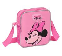 Safta M222, Minnie Mouse Loving Pequeña, Bandolera Infantil, Bolso Niño, Ideal 5 a 14 Años, Cómoda y Versátil, Calidad y Resistencia, 16x4x18 cm, Color Rosa Unisex niños, Estándar