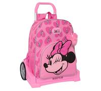 Safta MINNIE MOUSE LOVING - Mochila Escolar 180, Espalda Ergonómica, con Carro Evolution, Ideal para Niños de Diferentes Edades, Cómoda y Versátil, Calidad y Resistencia, 33x14x42 cm, Color Rosa