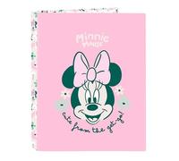 Safta MINNIE MOUSE MINTY - Carpeta con Folios 4 Anillas, Ideal para Niños de Diferentes Edades, Cómoda y Versátil, Calidad y Resistencia, 26.5x33 cm
