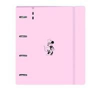 Safta MINNIE MOUSE NAIVE - Carpeblock con 4 Anillas de 35 mm, con Recambio, con 100 Hojas A4, Ideal para Niños de Diferentes Edades, Cómoda y Versátil, Calidad y Resistencia, 27x4x32 cm