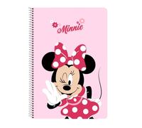 Cuaderno Espiral MINNIE MOUSE Naive, Folio 80H Tapa Dura Cuadros 4mm.