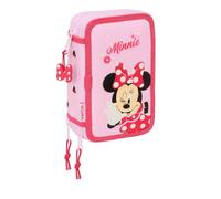 Safta Minnie Mouse Naive - Estuche Escolar con 37 Útiles Incluidos, Estuche Infantil, Estuche Niño, Ideal para Niños de 5 a 14 Años, Cómodo y Versátil, Calidad y Resistencia, 12.5x5.5x19.5 cm