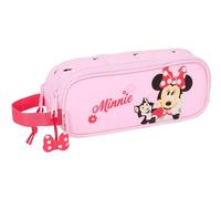 Safta Minnie Mouse Naive - Portatodo Doble Niño, Estuche Infantil, Estuche Niño, Ideal para Niños en Edad Escolar, Cómodo y Versátil, Calidad y Resistencia, 21x6x8 cm