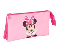 Safta MINNIE MOUSE - Portatodo Triple, Estuche Infantil, Estuche Niño, Ideal para Niños en Edad Escolar, Cómodo y Versátil, Calidad y Resistencia, 22x3x12 cm