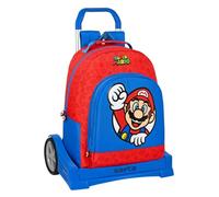 Safta, Mochila 305+Carro Evolution Super Mario 32X42X15Cm Unisex niños, Multicolor, Estándar