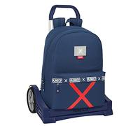 Safta Mochila 758 Espalda Ergonómica con Carro Evolution de Munich Spike, 300x140x460 mm, Azul Marino