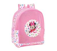 Safta | Mochila Antiarena Infantil Minnie Mouse para Playa y Piscina, Mochila de Playa con Rejilla Anti-Arena, 32x12x38 cm 13,15 L, Gran Capacidad, Hombreras Acolchadas y Doble Cremallera