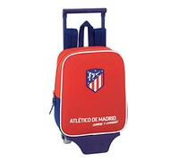 Safta Mochila Atlético De Madrid Coraje Oficial Guardería con Carro 220x100x270mm, Unisex, Rojo y Azul, 28 cm