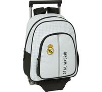 SAFTA MOCHILA CON CARRO 705 REAL MADRID 1ª EQUIP. 24/25 - Mochila Escolar Licencia Oficial - Diseño Ergonómico - Amplio Espacio de Almacenamiento - Bolsillos Multifuncionales