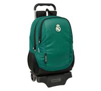 Safta | Mochila con Carro Escolar Real Madrid 32x16x44 cm Vuelta al Cole | Tejido poliéster con costuras rematadas, ideal como regalo para niño y niña, licencia oficial Real Madrid 2ª Equipación 26/27