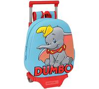 Safta Mochila con Diseño 3D y Carro 705 de Dumbo, 270x100x320 mm, Azul Claro/Rojo