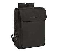 Safta, Mochila Con Solapa Portatil 13,3''+Usb Business Black 29X39X12Cm Unisex niños, Multicolor, Estándar