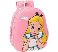 Safta Mochila Diseño 3D Adaptable a Carro de Alicia en el País de las Maravillas, 270x100x320 mm, Rosa Claro
