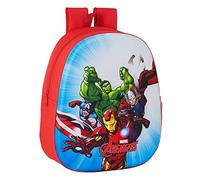 safta Mochila Diseño 3D Adaptable a Carro de Avengers, 270x100x320m, rojo