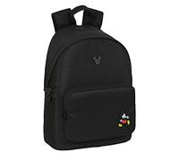 SAFTA - Mochila Disney 612267819, Mochila Mickey Mouse Premium, Mochila para Portátil 14.1 pulgadas, Espalda Ergonómica, Ideal para Jóvenes, 31x16x41 cm 20L, Color Negro