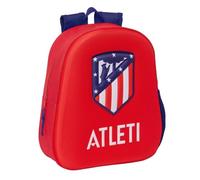 Safta | Mochila Escolar 3D Atlético de Madrid, Frontal Termoconformado, Hombreras Acolchadas y Ergonómicas, Bolsillo Lateral Portabotellas, Tarjeta Identificación, Asa Superior, Medidas 27x10x33 cm