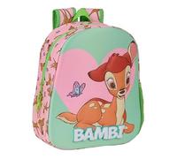 Safta | Mochila Escolar 3D Bambi, Frontal Termoconformado en Relieve, Infantil para Vuelta al Cole, Hombreras Acolchadas y Ergonómicas, Bolsillo Portabotellas, Medidas 27x10x33 cm
