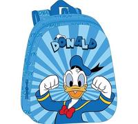 Safta | Mochila Escolar 3D Disney Donald, Frontal Termoconformado en Relieve, Infantil para Vuelta al Cole, Hombreras Acolchadas, Bolsillo Portabotellas, Tarjeta Identificación, Medidas 27x10x33 cm