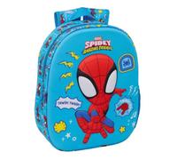 Safta - Mochila Escolar 3D Spidey Marvel Spidey and His Amazing Friends, Frontal Termoconformado en Relieve, Hombreras Acolchadas, Bolsillo Portabotellas, Asa Superior, Infantil, Medidas 27x10x33 cm