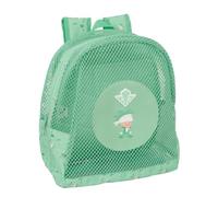 Safta | Mochila Escolar Anti-Arena Real Betis, Rejilla Transpirable para Playa y Piscina, Gran Capacidad, Cremallera con Doble Tirador, Hombreras Ergonómicas Acolchadas, Medidas 30,5x18x24 cm