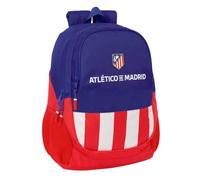 Safta | Mochila Escolar Atlético de Madrid Adaptable a Carro (Sin Carro), Ergonómica y Acolchada, 2 Compartimentos Grandes, Cremalleras con Doble Tirador, Portabotellas, Medidas 32x16x44 cm