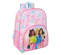 Safta - Mochila Escolar Barbie Painterly Adaptable a Carro (Sin Carro), Ergonómica y Acolchada, Bolsillo Frontal Gran Formato, Portabotellas Laterales, Cremallera Doble Tirador, Medidas 33x14x42 cm