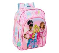 Safta | Mochila Escolar Barbie Painterly Adaptable a Carro (Sin Carro), Infantil, Hombreras Ergonómicas y Acolchadas, Bolsillo Frontal Gran Formato, Portabotellas Lateral, Medidas 26x11x34 cm