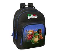 Safta | Mochila Escolar Brainrot Doble Adaptable a Carro, 2 Compartimentos con Cremallera, Espalda y Hombreras Ergonómicas Acolchadas, Cantoneras Antirrozaduras, Medidas 32x15x42 cm