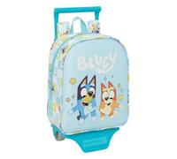Safta | Mochila Escolar con Carro Bluey Ready, Extraíble y con Ruedas, 54 cm Alto, Sistema de Sujeción, Asa Superior y Tarjeta Identificación, Carro Resistente PP y PVC, Medidas 22x10x27 cm