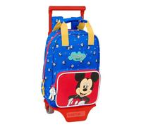 Safta | Mochila Escolar con Carro Disney Mickey Mouse Good Day, Mochila con Ruedas Extraíble 54 cm Alto, Sistema Sujeción, Bolsillo Frontal Cremallera, Tarjeta Identificación, Medidas 20x8x28 cm