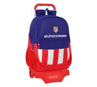 Safta | Mochila Escolar con Carro Extraíble Atlético de Madrid, Sistema Sujeción, 2 Compartimentos Grandes, Bolsillos Portabotellas, Hombreras Ergonómicas Acolchadas, Medidas 32x16x44 cm