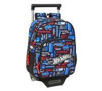 Safta - Mochila Escolar con Carro Hot Wheels Extraíble, 27x10x67 cm, Sistema de Sujeción, Hombreras Ergonómicas y Acolchadas, Bolsillo Portabotellas y Frontal Grande, Medidas 27x10x33 cm