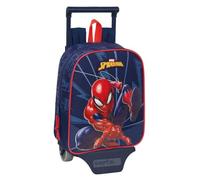 Safta | Mochila Escolar con Carro Spider-Man, Extraíble con Sistema de Sujeción, 54 cm Alto Abierta, Asa Superior y Tarjeta de Identificación, Mochila Niño, Medidas 22x10x27 cm
