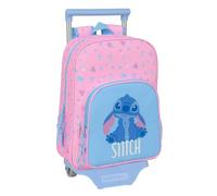 Safta | Mochila Escolar con Carro Stitch Bright Extraíble, 26x11x67 cm, Sistema de Sujeción, Hombreras Ergonómicas Acolchadas, Bolsillo Portabotellas y Frontal Grande, Medidas 26x11x34 cm