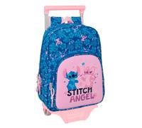 Safta | Mochila Escolar con Carro Stitch Lilo, Extraíble y con Ruedas, 26x11x67 cm, Hombreras Ergonómicas Acolchadas, Bolsillo Portabotellas y Frontal, Sistema Sujeción, Medidas 26x11x34 cm