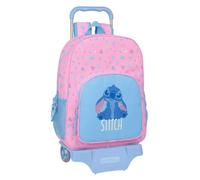 Safta | Mochila Escolar con Ruedas Stitch Bright, Carro 905 Extraíble 180°, Sistema Sujeción, Espalda y Hombreras Ergonómicas Acolchadas, Portabotellas, Asa Superior, Medidas 33x14x42 cm
